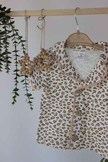 genybaby Baby Girl 2-Piece Leopard Pajama Set 2-Piece Pajama Combination