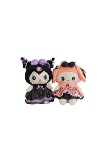 MASHASHOP Set 2 Plush Dolls, Kuromi from Hello Kitty Sanrio Series, Multicolor, 30 cm
