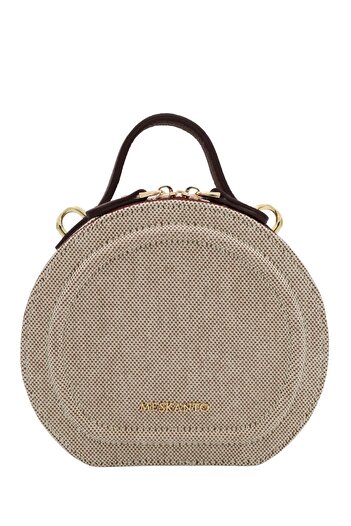 Meskanto Mira Canvas-Genuine Leather Chain Round Bag