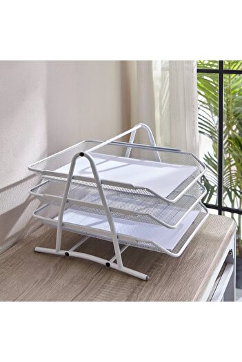 Generic 3-Tier Mesh File Rack