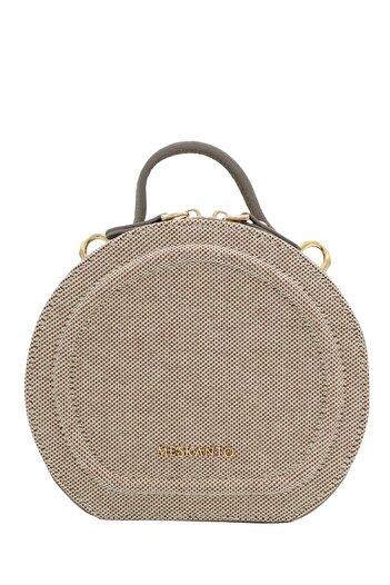 Meskanto Mira Canvas-Genuine Leather Chain Round Bag