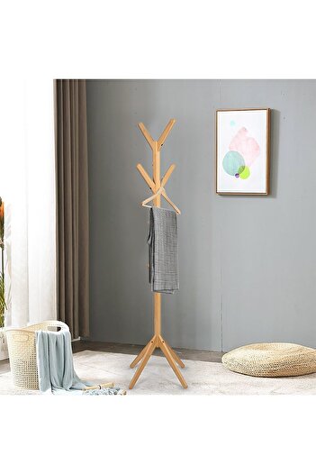 Generic Natural Bamboo Coat Rack - 54 x 177 cm