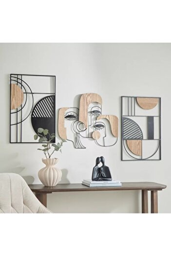 Generic Abstract wood and metal artwork by Jorja - 40x59.7x1.9 cm