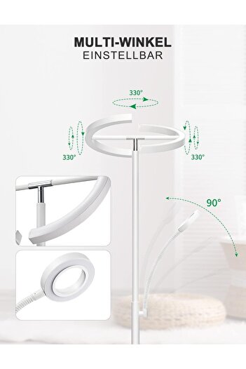 ON Electronics Anten Mars | Living Room Floor Lamp 20 W, White Variable LED Floor Lamp with 7 W Reading