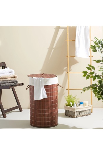Generic Add to wish list Round Bamboo Laundry Basket