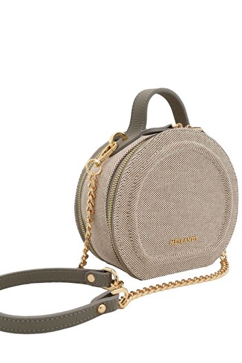 Meskanto Mira Canvas-Genuine Leather Chain Round Bag