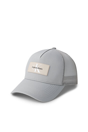 Calvin Klein Men Chateau Gray Logo Sili Patch Ball Cap