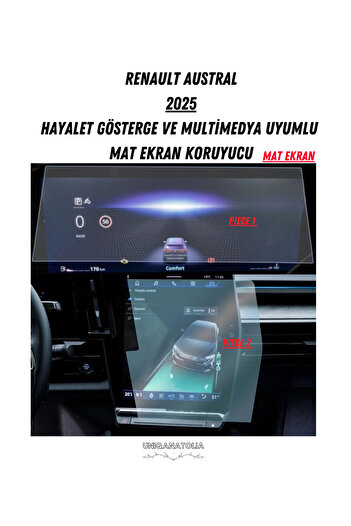 UniqAnatolia Renault Austral 2025 Ghost Instrument and Multimedia Compatible Matte Screen Protector