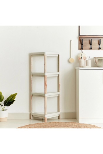 Generic Nova Triangle 4-Tier Cart with Wood Finish