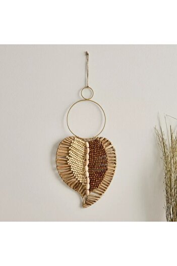 Generic Enzo Leaf Wooden Bead Wall Decor - 48 x 24 cm