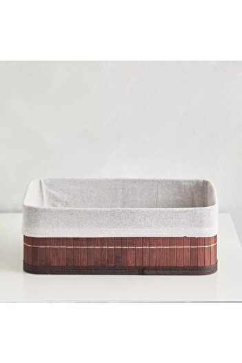 Generic Medium Foldable Bamboo Storage Basket - 29x19x10 cm