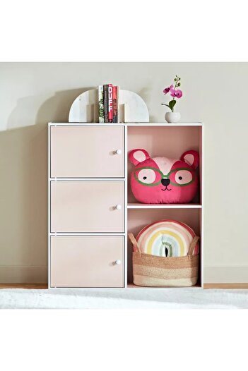 Generic Vanilla Junior 3-Door, 2-Shelf Open Storage Unit