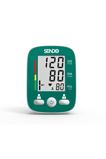 Sendo One Blood Pressure Monitor, For 2 people, 90 measurements memo, Detect arrhythmia, Green/White