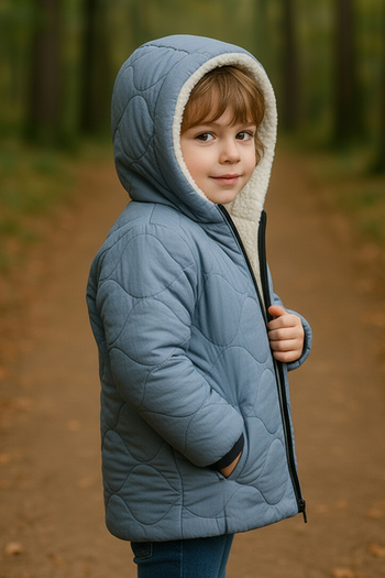 Merdia Boy's Waterproof and Windproof Fur Lined Hooded Coat with Onion Pattern