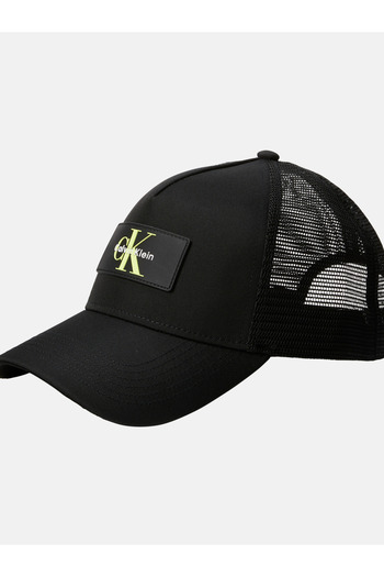 Calvin Klein Men Black Logo Sili Patch Ball Cap