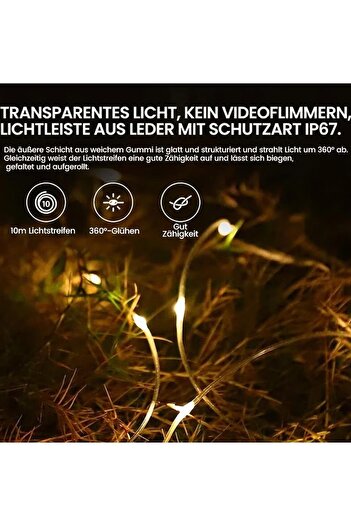 Primo Plus Camping fairy lights, rotatable, waterproof, 8m
