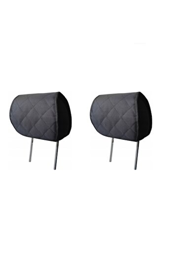 Metru Patrat Set 2 protective car headrest covers, quilted, waterproof, washable, black
