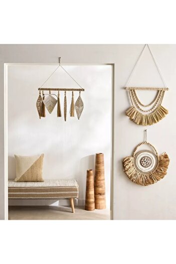 Generic Enzo Oval Seashell Raffia Wood Wall Decor - 43 x 43 cm
