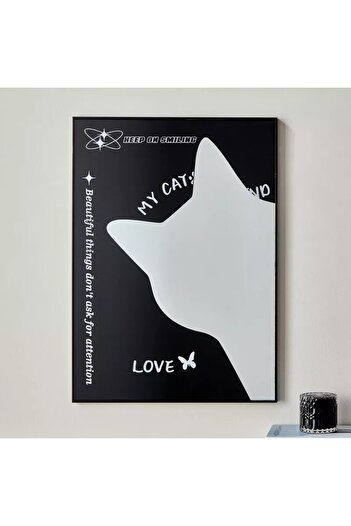 Generic Ferro Cat Colorful Mirror Frame Wall Art - 50x2x70 cm