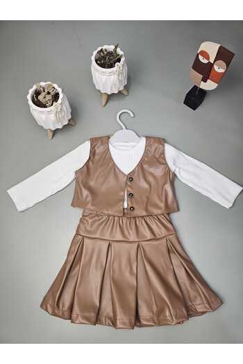 VİYOLİNA LEATHER SKIRT VEST SET