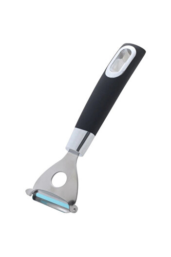 FACKELMANN 25960 Monaco Peeler, Stainless Steel, 18.9 cm, Black