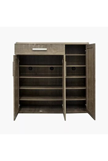 Generic 20 Pair Curved Shoe Cabinet with 3 Doors and 1 Drawer
