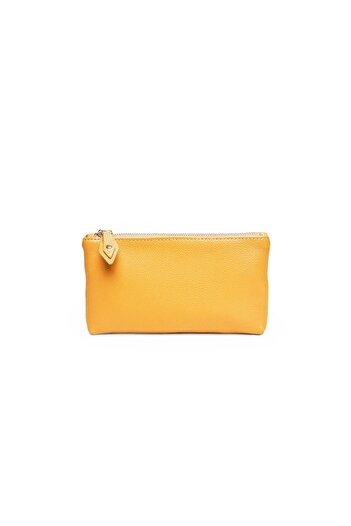 ANNA FELLINI Leather Pouch, ANNA FELLINI, St. Ives, Yellow, 20 x 3 x 12 cm