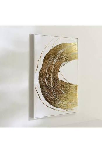 Generic Abstract Odian Cypriot painting with roots, framed in foil - 60x90x2.8 cm
