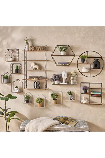 Generic Sera Foldable Metal Wall Shelf with MDF Board - 48x13x20 cm