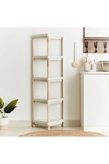 Generic Nova Triangle 5-Tier Cart with Wood Finish
