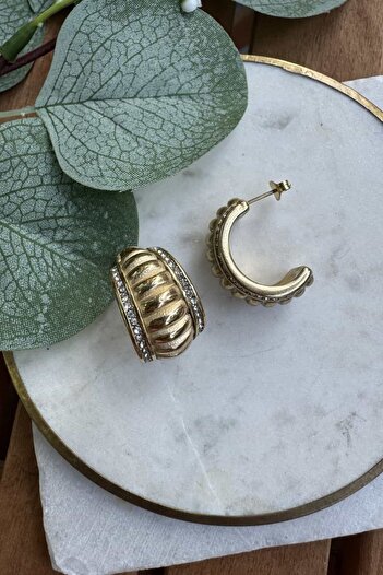 My Joyas Design Steel Center Twisted Vintage Hoop Earrings