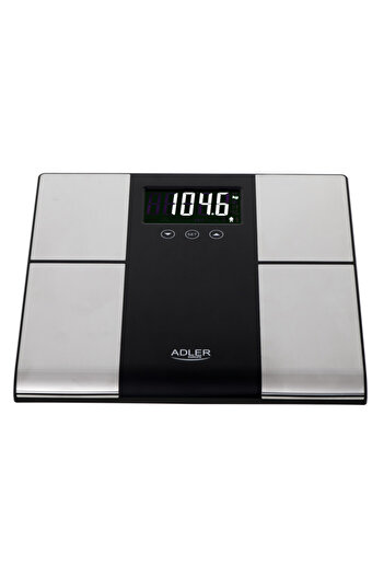 adler Scale AD 8165, Up to 225 kg, Memory for up to 10 users, LCD display, 3 x AAA, Inox/Black