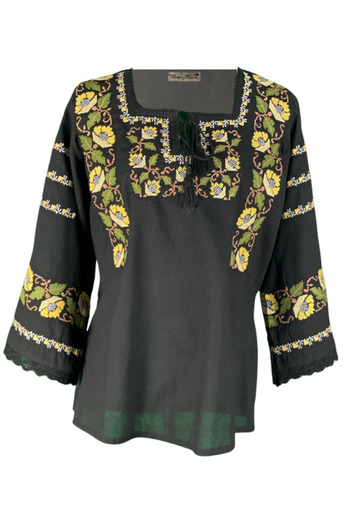 rody's forever Women's blouse type B23, black/yellow, size XL