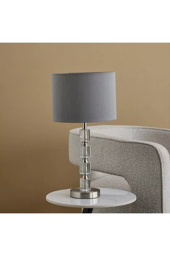 Generic Rollins Caskey Crystal Table Lamp with Linen Shade - 28 x 54 cm