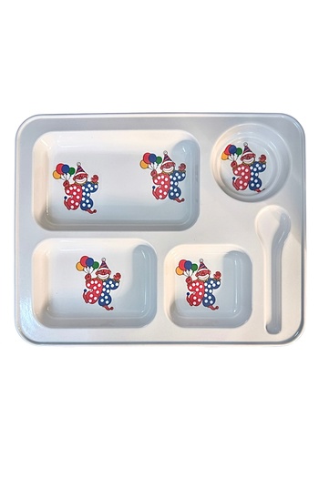 TRENDBULL Children's Food Plate Table Dish 5-Compartment Melamine