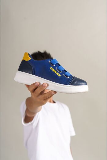 Zerenyus Montana Elastic Orthopedic Daily Children's Shoes Navy Blue Yellow