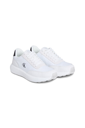 Calvin Klein Men Bright White/Black Athleisure Runner Tallinn Low Top Sneakers