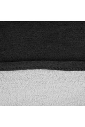 zola Hooded blanket sweatshirt with sleeves, warm and fluffy, spacious pocket, 95 x 80 cm, black