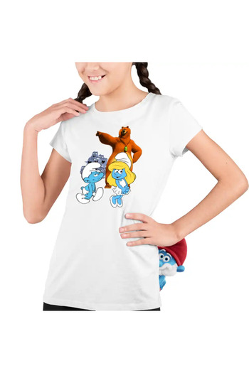 OEM Kids Girls' T-Shirt The Smurfs Grizzy Lemmings Smurfette