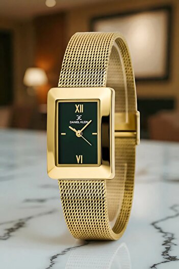 Daniel Klein Women's Wristwatch, Steel Band&Case+Bracelet Gift Gold-Green Zmdk1201