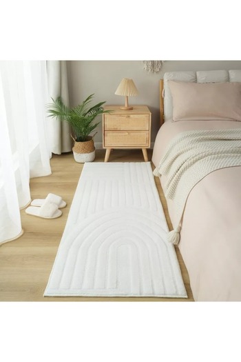 Generic Zara Baden Jacquard Rabbit Fur Rug - 60 x 150 cm