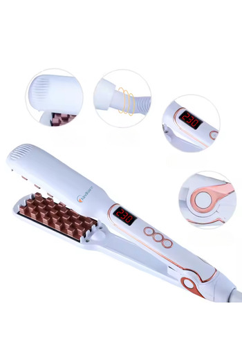 KindKare Hair volumizer, zigzag ceramic plates, temp140–230°, 360° cable rotation, portable, any hair type
