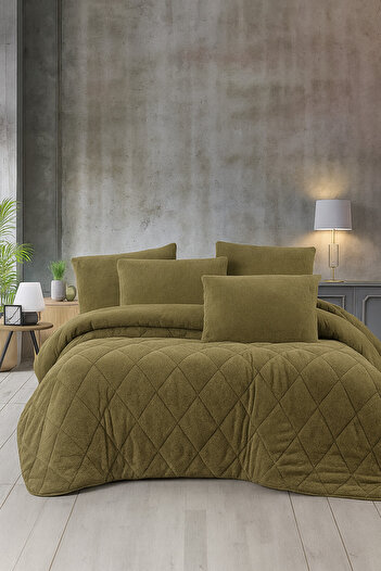 cs ilkim Double Luxury Green Welsoft Quilt Double-Sided 195X215