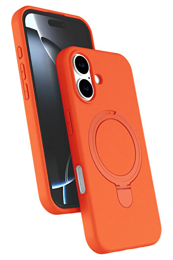 NewFace Hn-Shop Apple iPhone 16 Plus Regal Magsafe Stand Cover - Orange