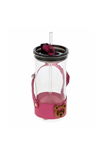 Tutku Glass Flask with Straw Glass 3292