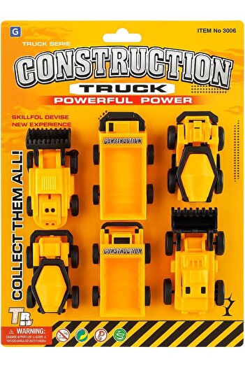 Generic Construction Truck Toy Set – 6 Pack Mini Vehicles for Kids, Includes Dump Truck, Cement Mixer, Bul