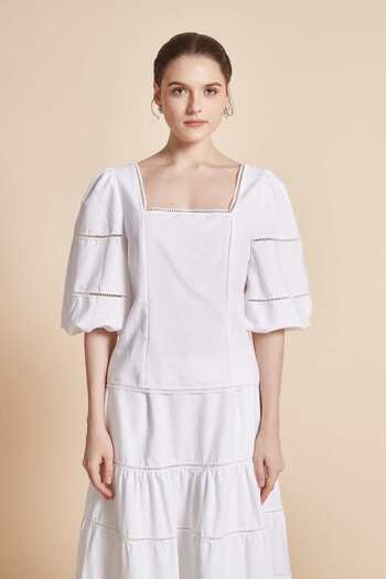 Yola Solid Puff Sleeve Top