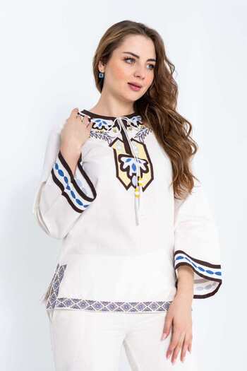 DALYDRESS Elegant Printed Top with Tie