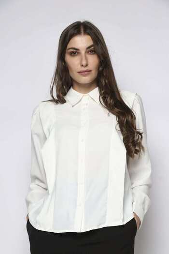mica Solid Button-Front Top