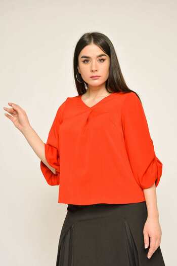 Nichii Solid Puff-Sleeve Top